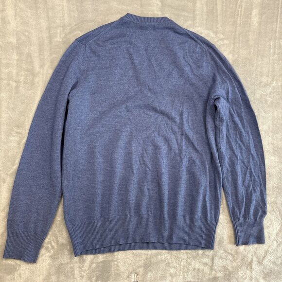 Banana Republic Sweater Men's XL Blue Extra Fine Italian Merino Long Sleeve - Picture 8 of 8